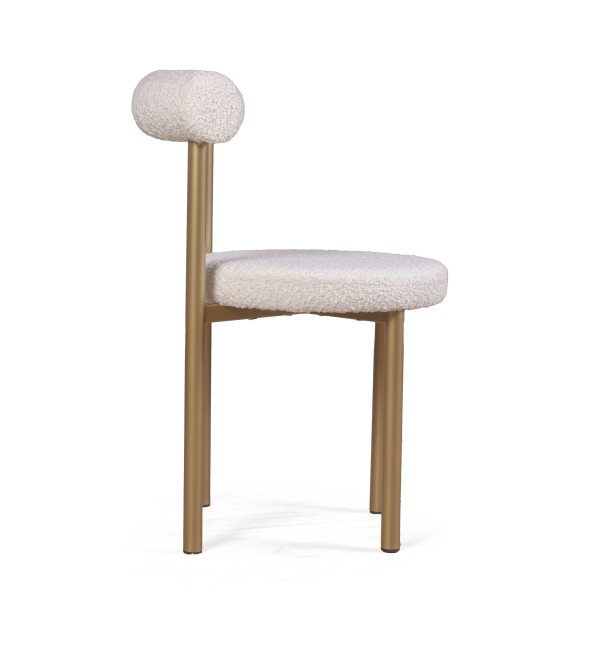 Стул Бигги, букле Turin ivory / опоры золото