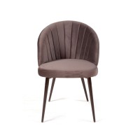 Стул Монблан, бархат антрацит 14 / черный конус