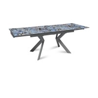 Стол раскладной Бридж (140+40+40), керамика глянцевая Lemurian Blue
