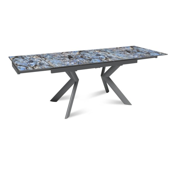 Стол раскладной Бридж (140+40+40), керамика глянцевая Lemurian Blue