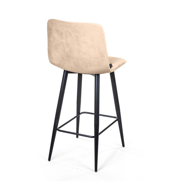 Стул полубарный Уно, бархат бежевый 5 / чёрный конус