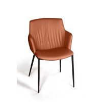 Стул с подлокотниками София, иск.кожа soft-touch, терракот