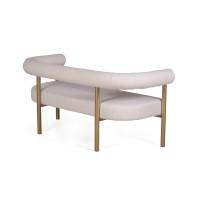Диван Бигги, букле Turin ivory / опоры золото