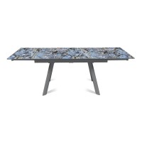 Стол раскладной Стоун (140+40+40), керамика глянцевая Lemurian blue