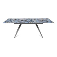 Стол раскладной Асти (140+40+40), керамика глянцевая Lemurian Blue
