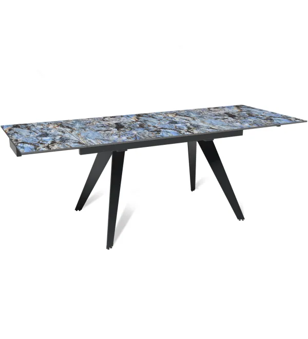 Стол раскладной Рейн (140+40+40), керамика глянцевая Lemurian Blue
