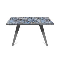 Стол раскладной Рейн (140+40+40), керамика глянцевая Lemurian Blue
