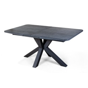 Стол раскладной Линкольн (160+40 см) глазурованное стекло черный