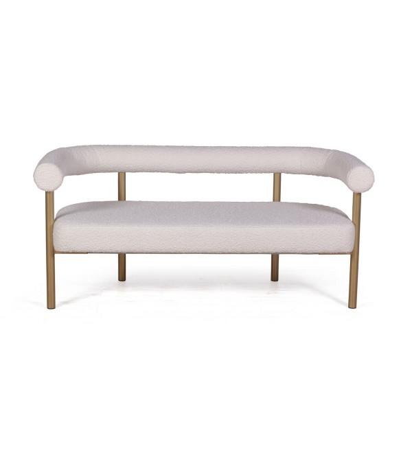 Диван Бигги, букле Turin ivory / опоры золото