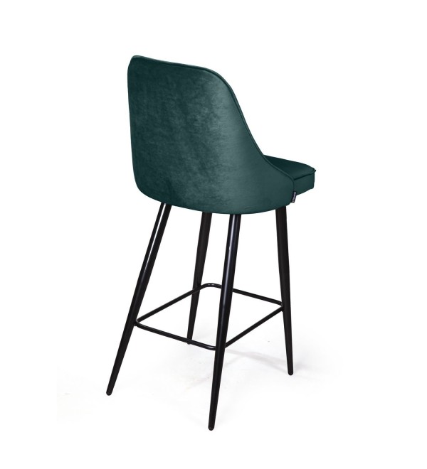 Стул полубарный Берг, бархат зеленый 19/ чёрный конус