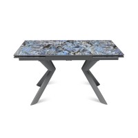 Стол раскладной Бридж (140+40+40), керамика глянцевая Lemurian Blue