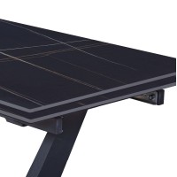 Стол раскладной Малибу (120+30+30), керамика матовая Black Gold