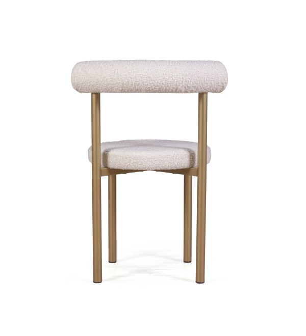 Стул Бигги, букле Turin ivory / опоры золото