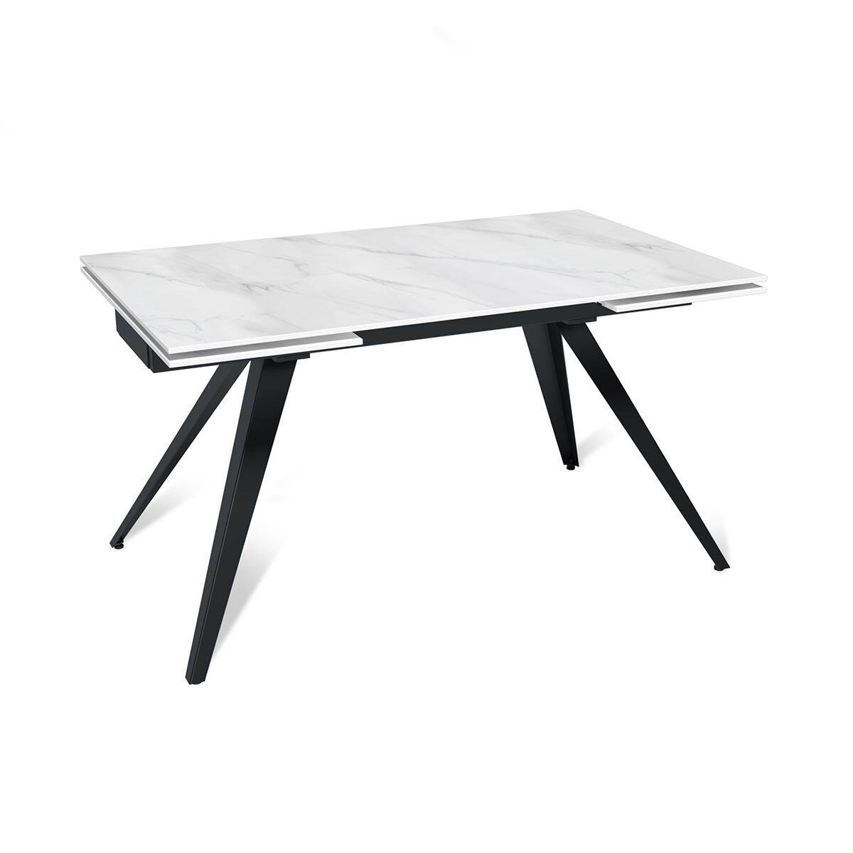 Стол раскладной Асти (120+30+30), керамика Снежный мрамор матовый