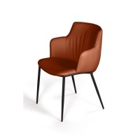 Стул с подлокотниками София, иск.кожа soft-touch, терракот