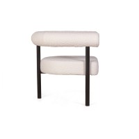 Кресло Бигги, букле Turin ivory / опоры черные