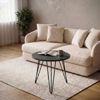 Журнальный стол Челси, мрамор черный / 3 опоры