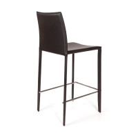 Стул полубарный Рольф, кожа черный