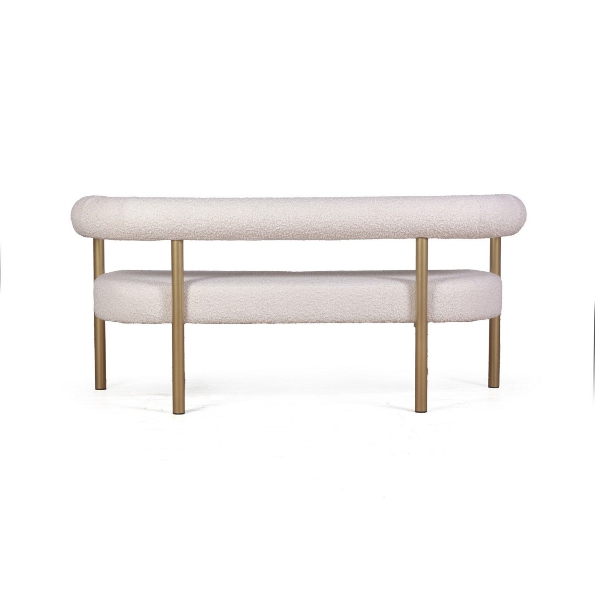 Диван Бигги, букле Turin ivory / опоры золото