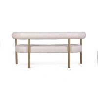 Диван Бигги, букле Turin ivory / опоры золото