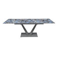 Стол раскладной Малибу (140+40+40), керамика глянцевая Lemurian Blue