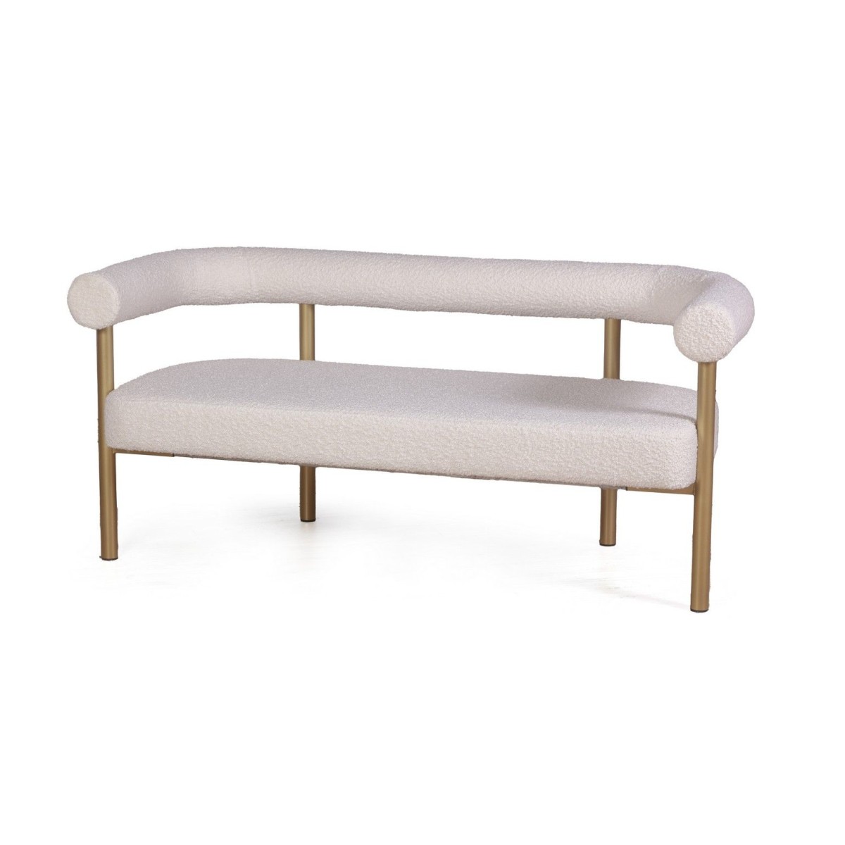 Диван Бигги, букле Turin ivory / опоры золото