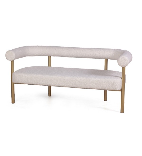 Диван Бигги, букле Turin ivory / опоры золото