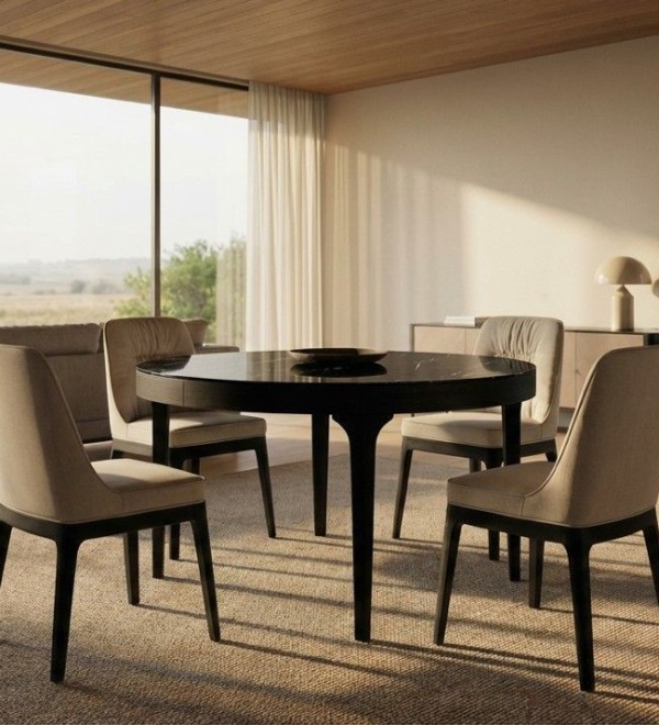 Стол круглый раскладной Беллини (110+40), керамика глянцевая