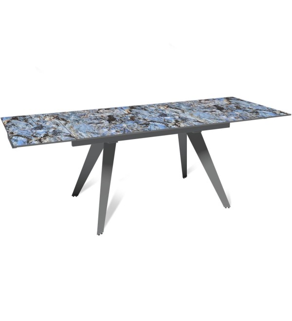 Стол раскладной Рейн (140+40+40), керамика глянцевая Lemurian Blue