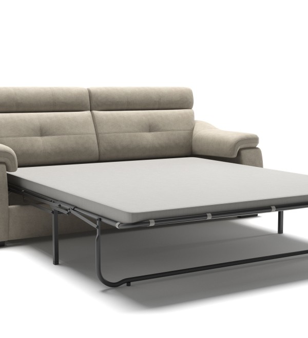 Бостон диван-кровать прямой замша серый