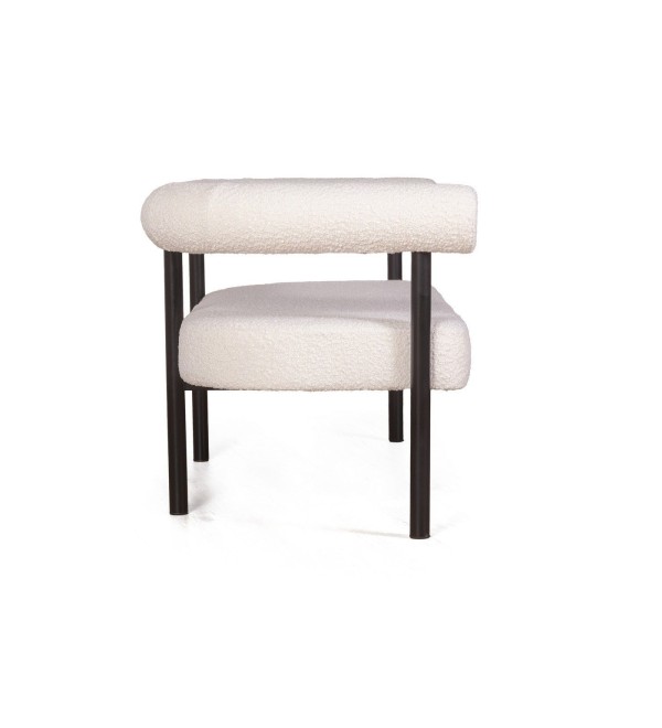 Диван Бигги, букле Turin ivory / опоры черные