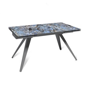 Стол раскладной Асти (140+40+40), керамика глянцевая Lemurian Blue