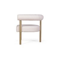Кресло Бигги, букле Turin ivory / опоры золото