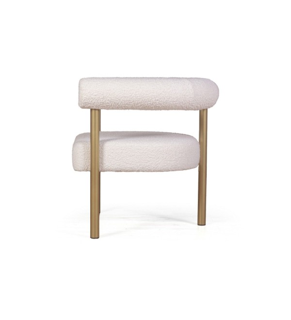 Кресло Бигги, букле Turin ivory / опоры золото