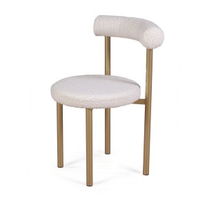 Стул Бигги, букле Turin ivory / опоры золото