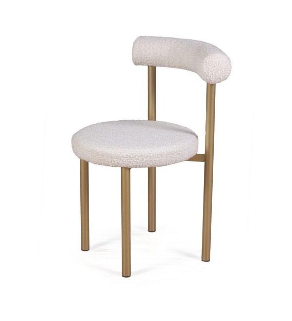 Стул Бигги, букле Turin ivory / опоры золото