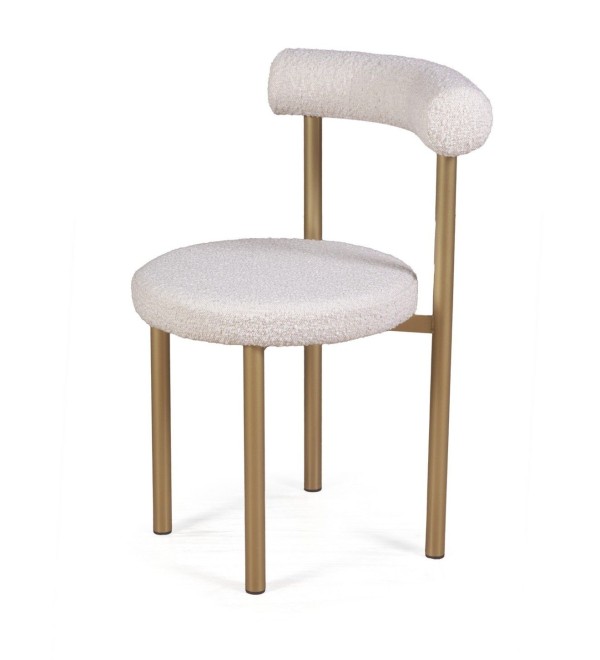 Стул Бигги, букле Turin ivory / опоры золото
