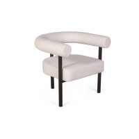 Кресло Бигги, букле Turin ivory / опоры черные
