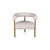 Кресло Бигги, букле Turin ivory / опоры золото