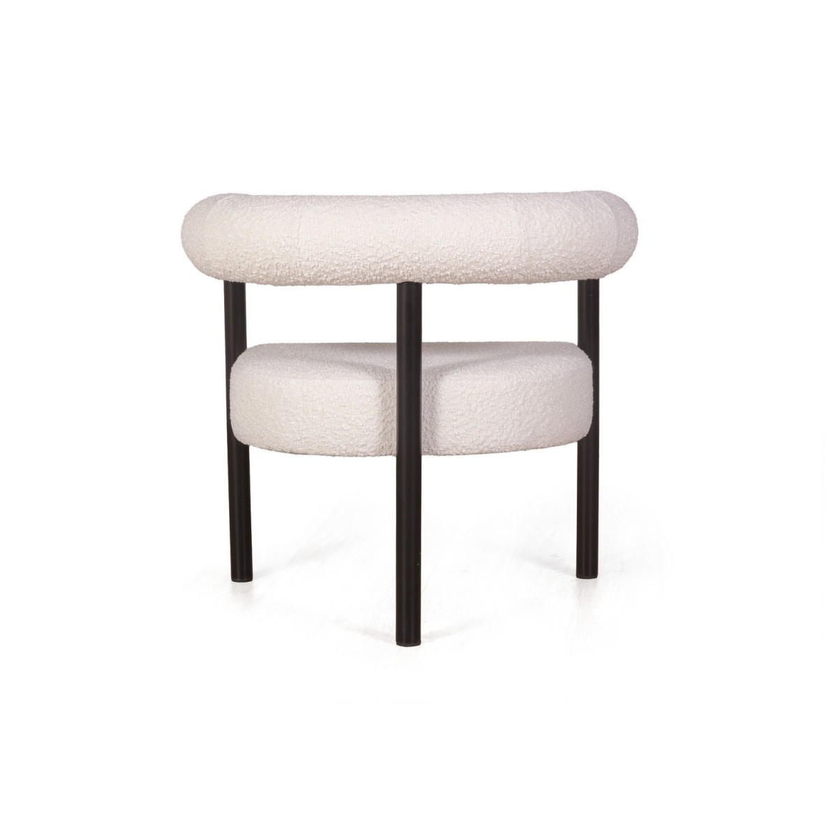 Кресло Бигги, букле Turin ivory / опоры черные