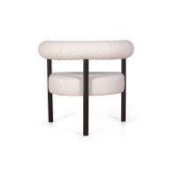Кресло Бигги, букле Turin ivory / опоры черные