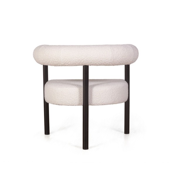 Кресло Бигги, букле Turin ivory / опоры черные