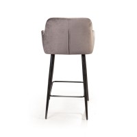 Стул полубарный Роберт поворотный 360 градусов, бархат светло-серый 26