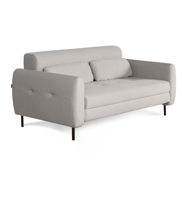 Сиена диван-кровать прямой с подлокотниками, велюр фрост сильвер
