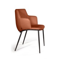 Стул с подлокотниками София, иск.кожа soft-touch, терракот