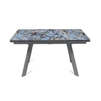 Стол раскладной Стоун (140+40+40), керамика глянцевая Lemurian blue