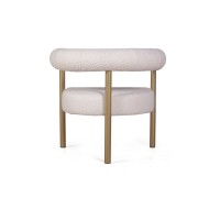 Кресло Бигги, букле Turin ivory / опоры золото