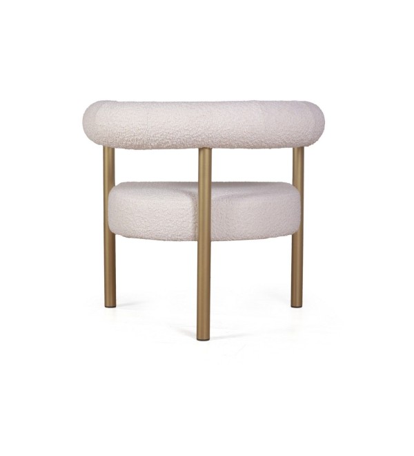 Кресло Бигги, букле Turin ivory / опоры золото