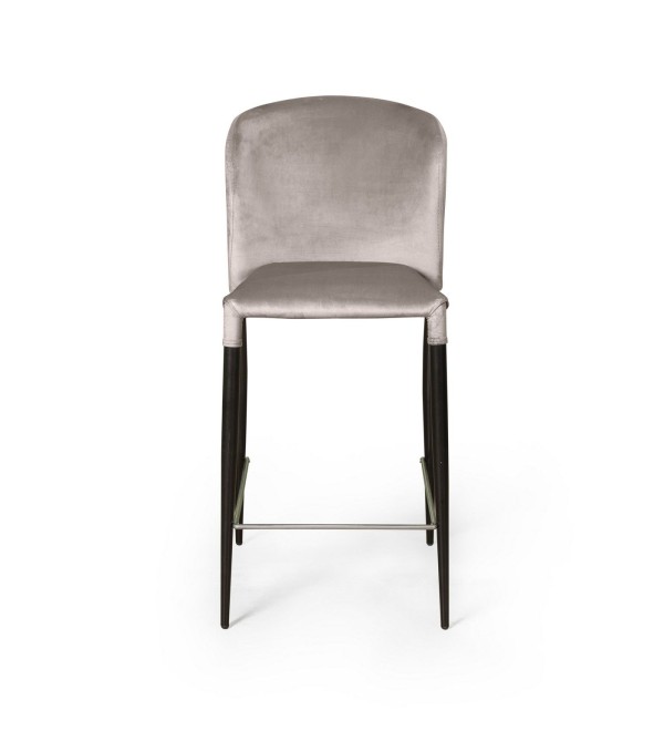 Стул полубарный Альберт, бархат пепельно-бежевый 25 /опора конус