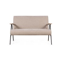 Энди диван двухместный с деревянными подлокотниками, шенилл Shantal beige